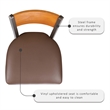 Linon Hoda Set of 2 Side Chairs Brown Faux Leather Seats with Brown Steel Frame