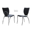 Linon Faris Set of 2 Steel Framed Stacking Side Chairs in Black Faux Leather