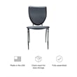 Linon Faris Set of 2 Steel Framed Stacking Side Chairs in Black Faux Leather