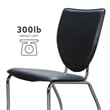 Linon Faris Set of 2 Steel Framed Stacking Side Chairs in Black Faux Leather