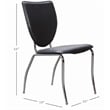 Linon Faris Set of 2 Steel Framed Stacking Side Chairs in Black Faux Leather