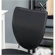 Linon Faris Set of 2 Steel Framed Stacking Side Chairs in Black Faux Leather