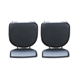 Linon Faris Set of 2 Steel Framed Stacking Side Chairs in Black Faux Leather