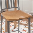 Linon Badden Commercial Grade Wood Seat Steel Frame Barstools Set of 2 in Silver