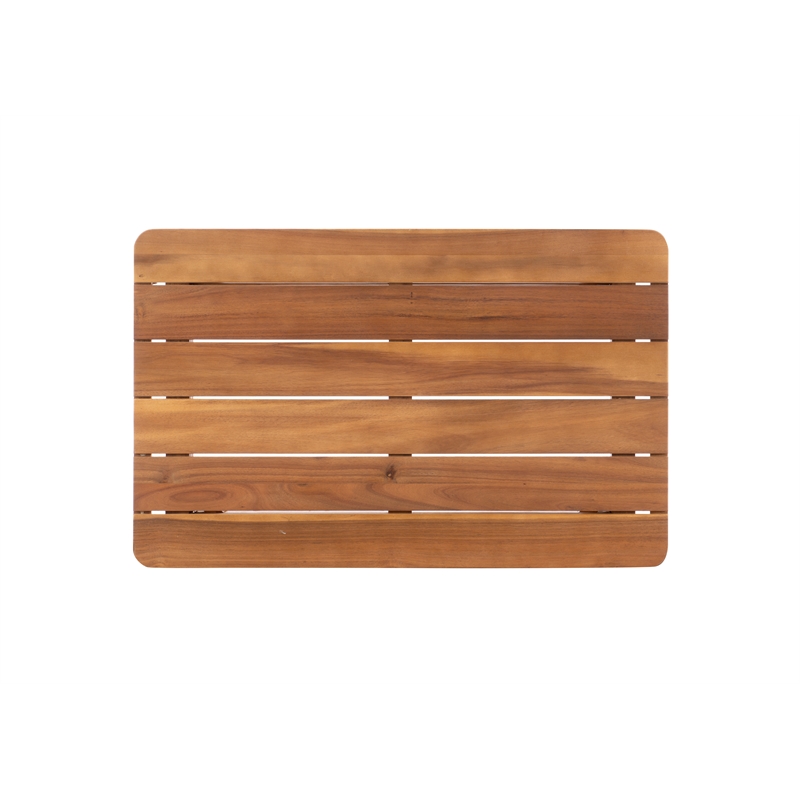 Linon Cooper Outdoor 4 Piece Wood Chat Set with Beige Cushions in Natural Finish