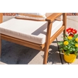 Linon Cooper Outdoor 4 Piece Wood Chat Set with Beige Cushions in Natural Finish