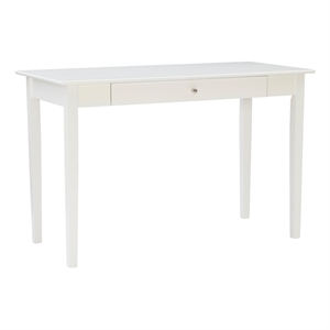 linon evans wood one drawer desk in white