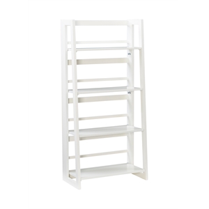 linon evans wood folding bookcase in white