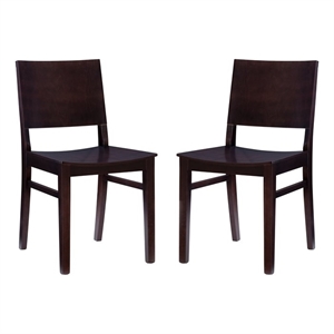 linon burke wood set of two side chairs in brown
