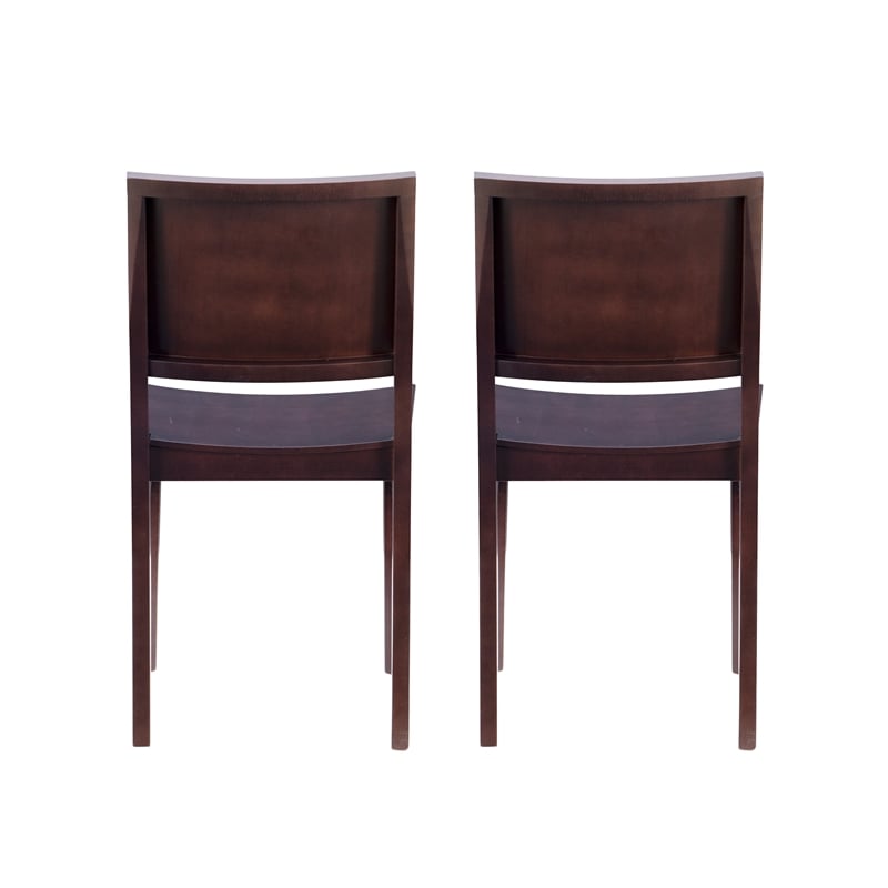 Linon Burke Solid Beechwood Commercial Grade Set of Two Side Chairs in Espresso