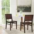 Linon Burke Solid Beechwood Commercial Grade Set of Two Side Chairs in Espresso