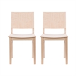 Linon Burke Commercial Grade Set of Two Armless Side Chairs in Unfinished Wood