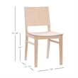 Linon Burke Commercial Grade Set of Two Armless Side Chairs in Unfinished Wood