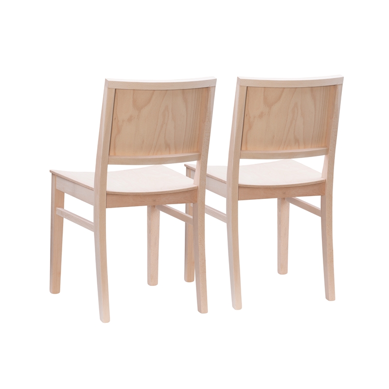 Linon Burke Commercial Grade Set of Two Armless Side Chairs in Unfinished Wood