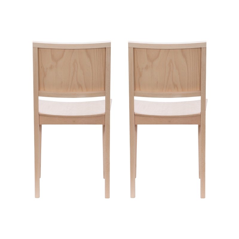 Linon Burke Commercial Grade Set of Two Armless Side Chairs in Unfinished Wood