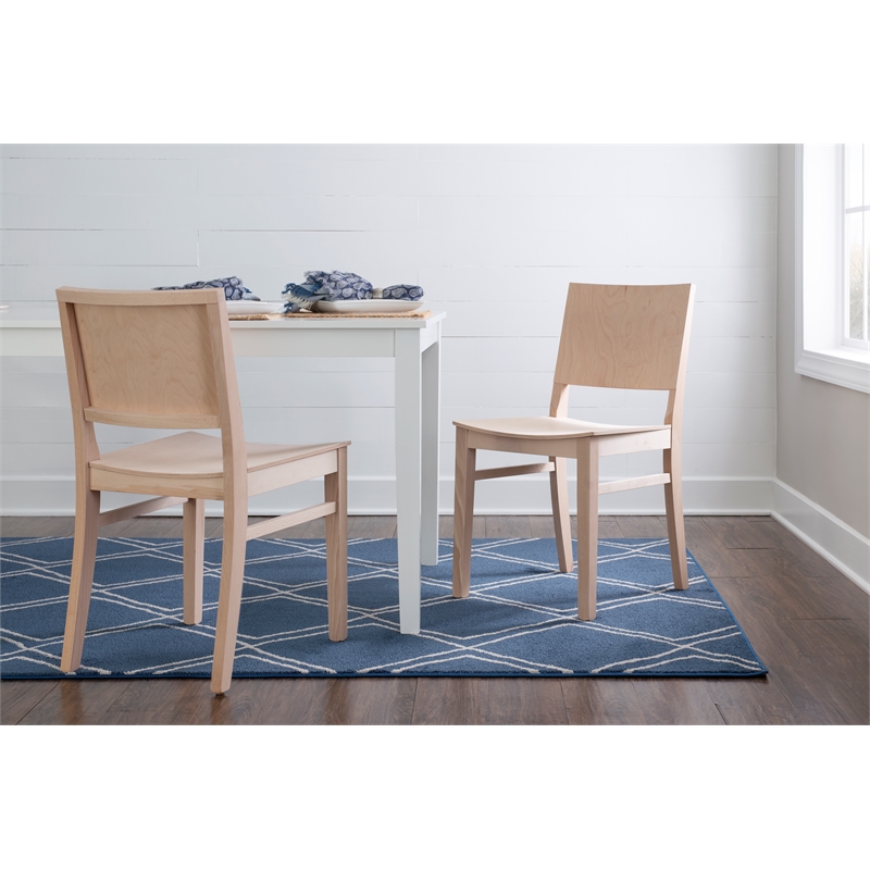 Linon Burke Commercial Grade Set of Two Armless Side Chairs in Unfinished Wood