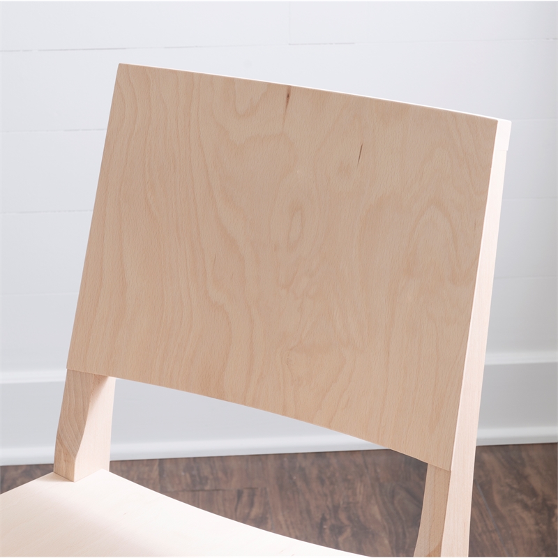 Linon Burke Commercial Grade Set of Two Armless Side Chairs in Unfinished Wood
