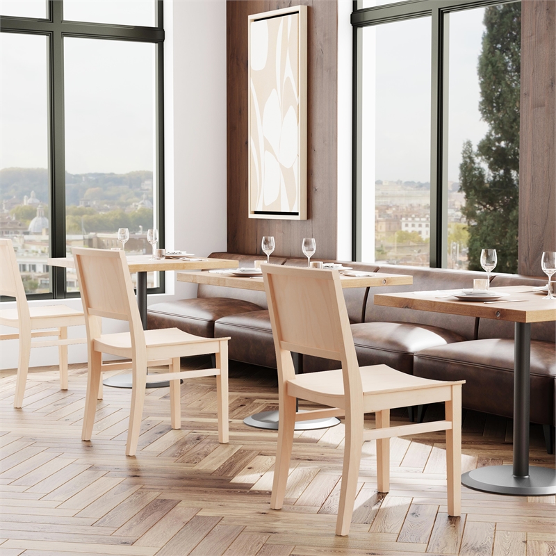 Linon Burke Commercial Grade Set of Two Armless Side Chairs in Unfinished Wood
