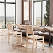 Linon Burke Commercial Grade Set of Two Armless Side Chairs in Unfinished Wood