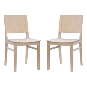 Linon Burke Commercial Grade Set of Two Armless Side Chairs in Unfinished Wood