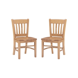 linon davis wood set of two kids chairs in natural