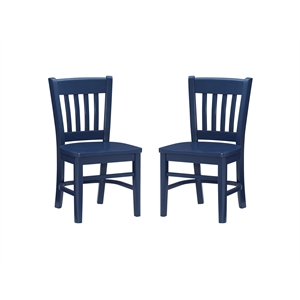 linon davis wood set of two kids chairs in navy