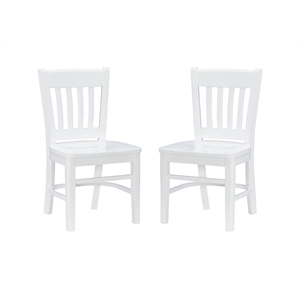 linon davis wood set of two kids chairs in white