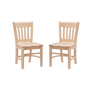 linon davis wood set of two kids chairs in unfinished