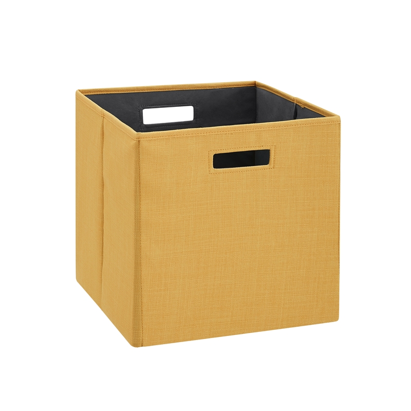Linon Lane Two Pack Fabric Storage Bins in Yellow CYMX2195