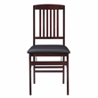 Linon Triena Set of Two Wood Mission Back Dining Chair in Merlot