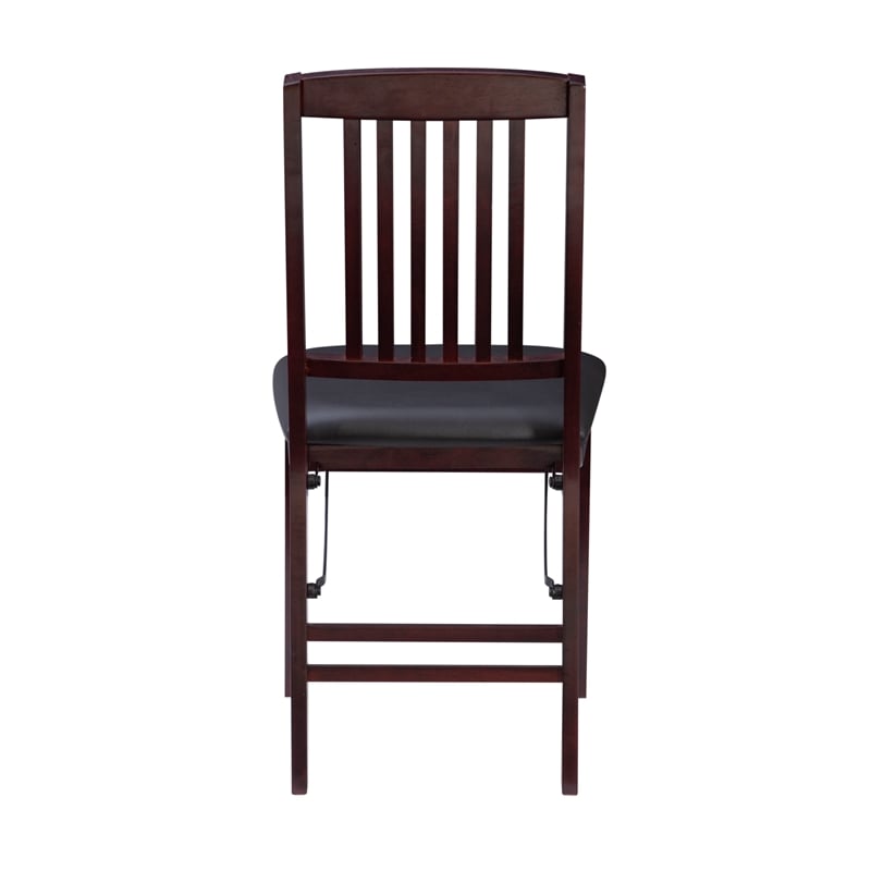Linon Triena Set of Two Wood Mission Back Dining Chair in Merlot
