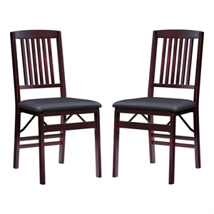 linon triena set of two wood mission back dining chair in espresso brown