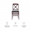 Linon Triena Wood X Back Folding Chair Set of 2 in Espresso Brown