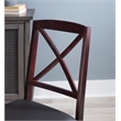 Linon Triena X-Back Set of 2 Folding Chairs Faux Leather Seat in Merlot Wood