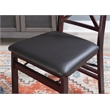 Linon Triena X-Back Set of 2 Folding Chairs Faux Leather Seat in Merlot Wood