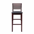 Linon Triena Wood Ladder Back Faux Leather Seat 31