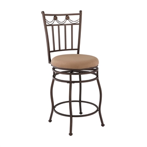 linon swag back bar stool in brown