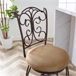 Linon Gathered Swivel Counter Stool Faux Leather Padded Seat in Bronze Metal
