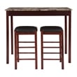 Linon Tifton Three Piece Wood Tavern Dining Set Backless Stools in Espresso
