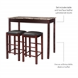 Linon Tifton Three Piece Wood Tavern Dining Set Backless Stools in Espresso