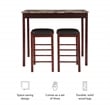 Linon Tifton Three Piece Wood Tavern Dining Set Backless Stools in Espresso