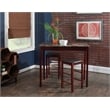 Linon Tifton Three Piece Wood Tavern Dining Set Backless Stools in Espresso