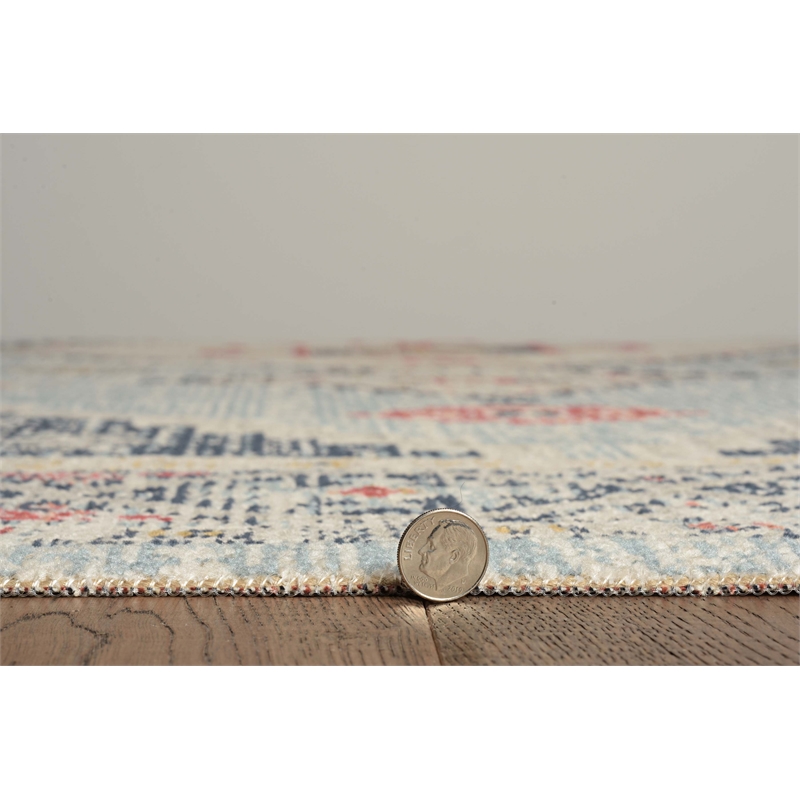 Linon Great Zero Lofton Machine Made Polyester 2'x3' Rug in Ivory