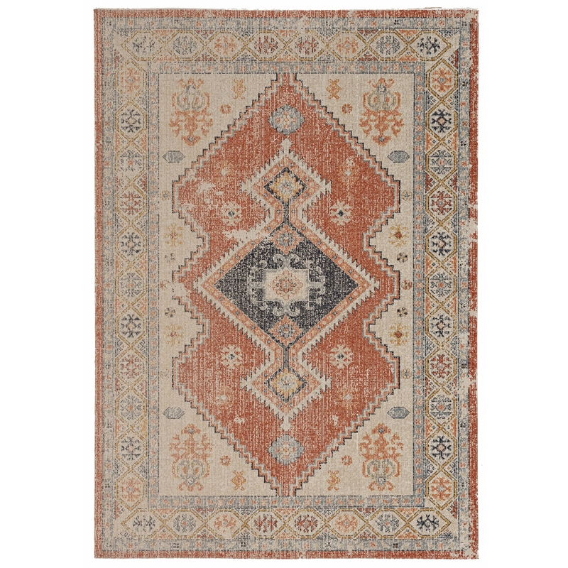 Linon Great Zero Lofton Machine Made Polyester 3'x5' Rug in Ivory
