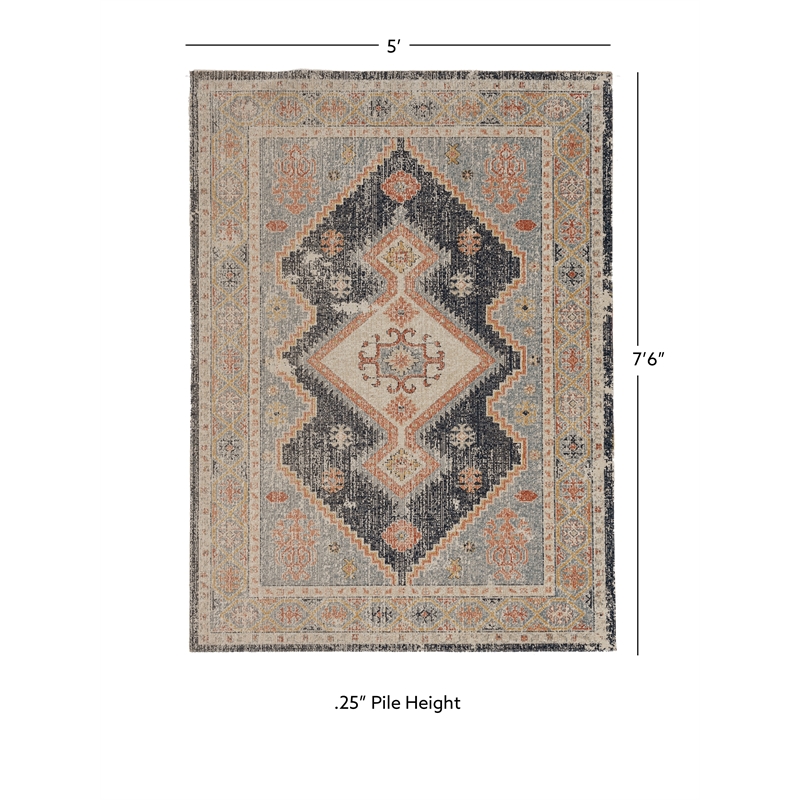 Linon Great Zero Harlon Machine Made Polyester 5'x7'6