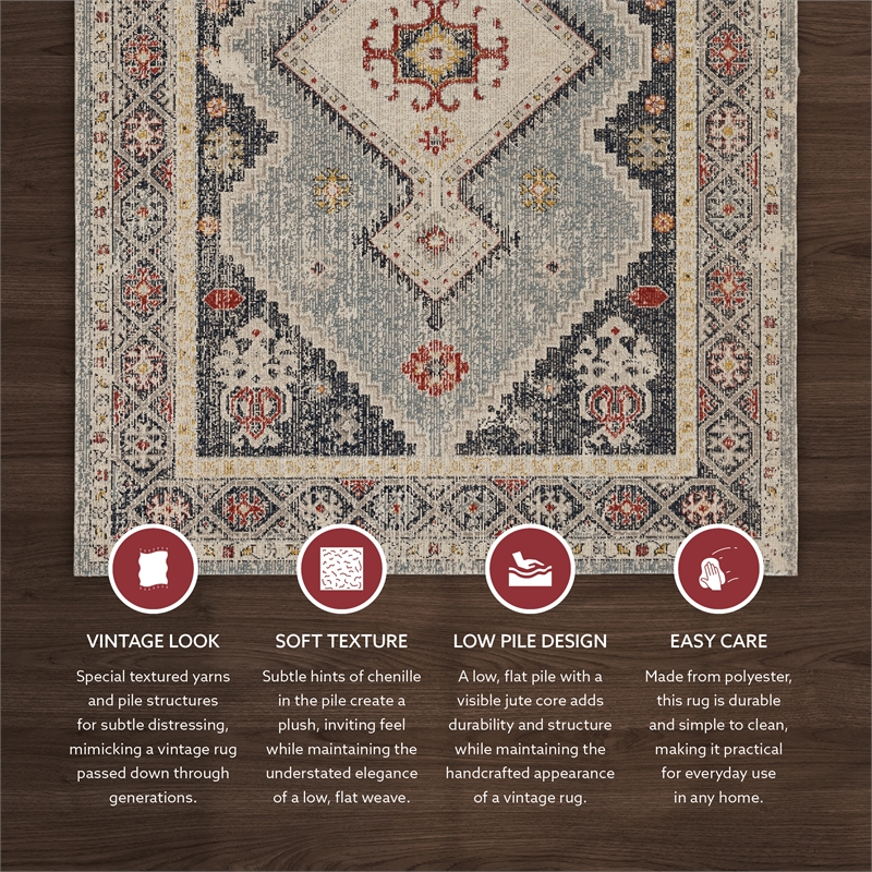 Linon Great Zero Marle Machine Made Polyester 2'x3' Rug in Ivory