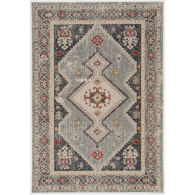 Linon Great Zero Marle Machine Made Polyester 8'x10' Rug in Ivory