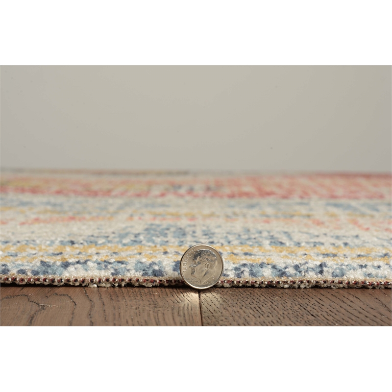 Linon Great Zero Barlow Machine Made Polyester 2'x3' Rug in Ivory