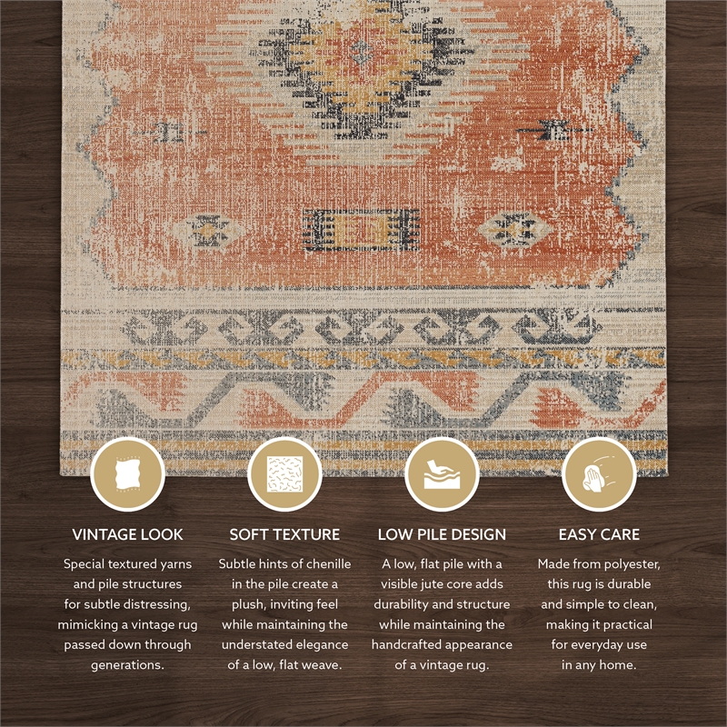 Linon Great Zero Barlow Machine Made Polyester 2'x3' Rug in Ivory