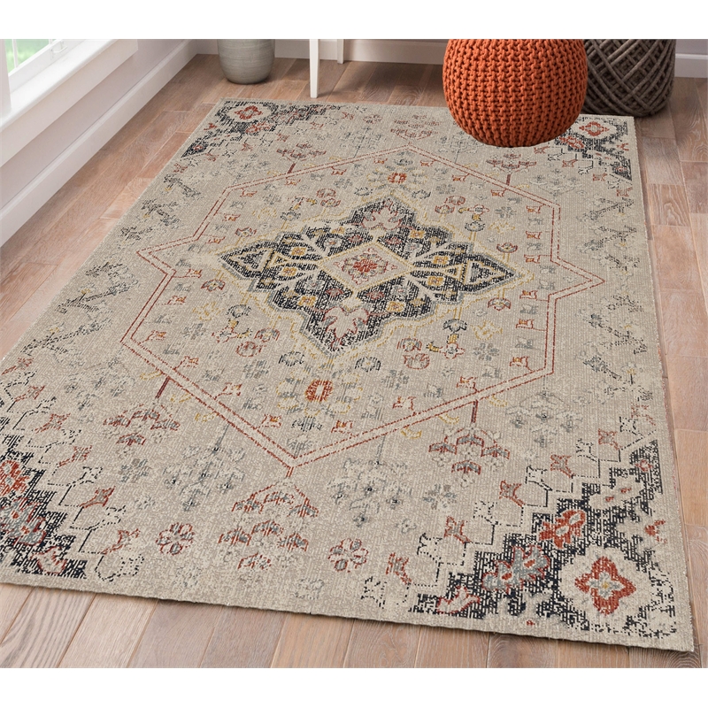 Linon Great Zero Rollins Machine Made Polyester 5'x7'6